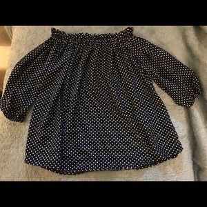 Bundle 2 off the shoulder polka dot tops, NWOT